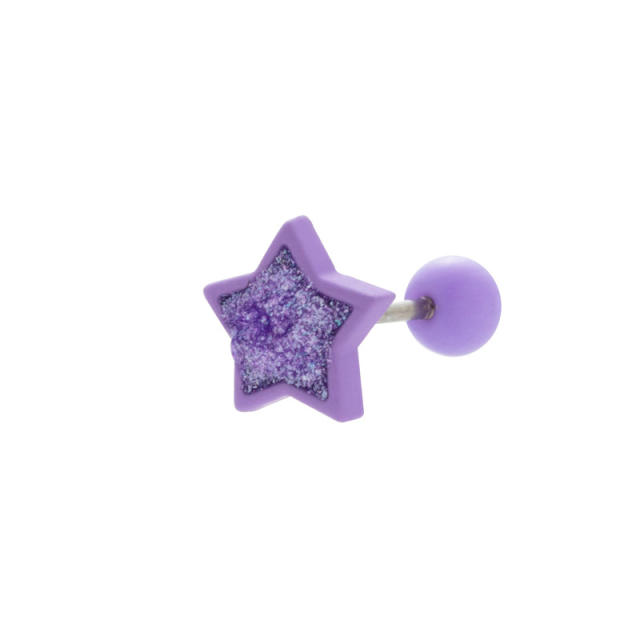 Sweet candy color tiny star cubic zircon cartilage earrings