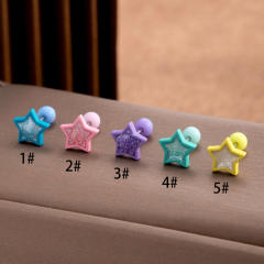 Sweet candy color tiny star cubic zircon cartilage earrings