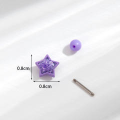 Sweet candy color tiny star cubic zircon cartilage earrings
