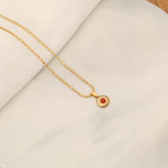 Vintage tiger eye bead stainless steel jewelry set