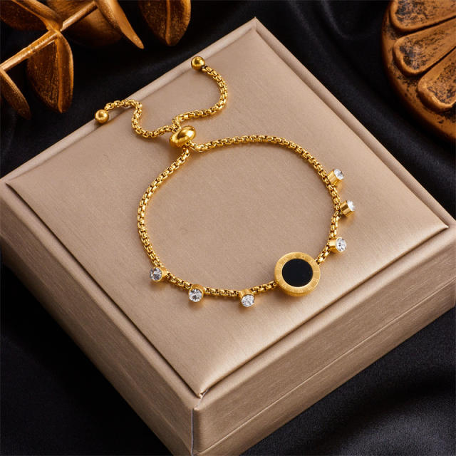 Easy match multi element stainless steel chain bracelet diamond bracelet