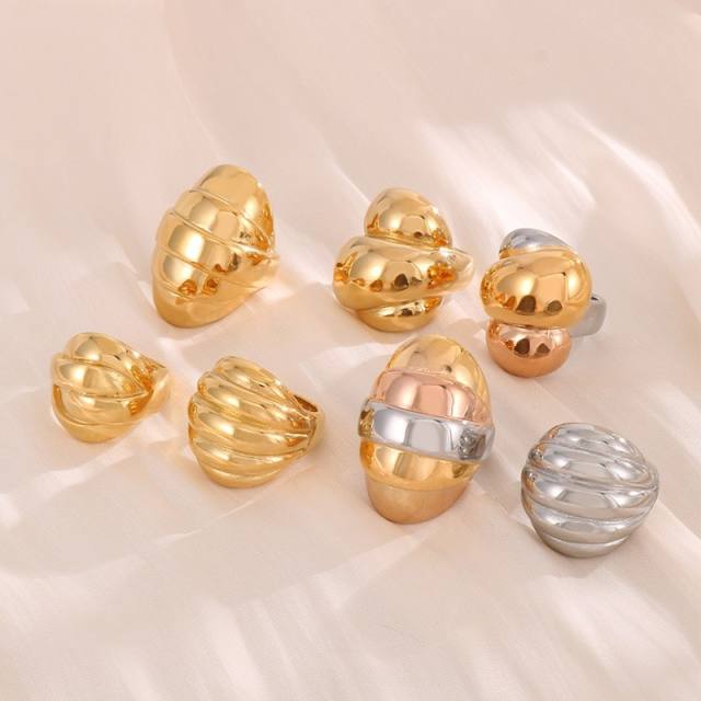 18KG Chunky geometric design stainless steel finger rings