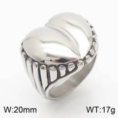 18KG chunky heart stainless steel rings