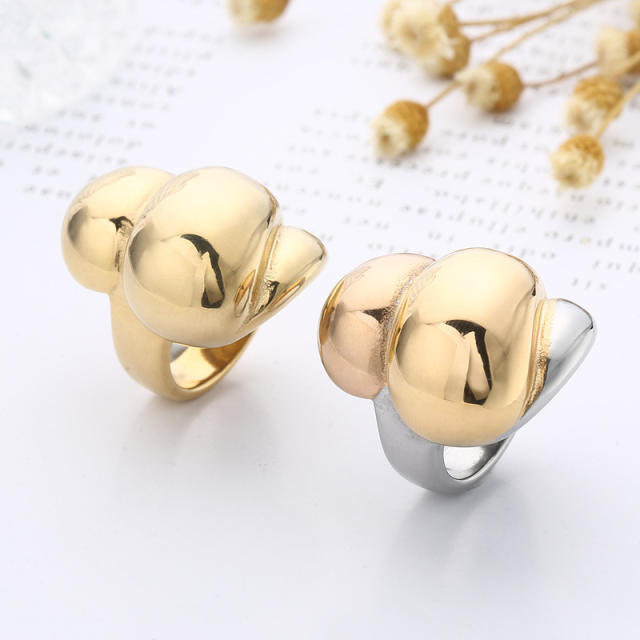18KG Chunky geometric design stainless steel finger rings