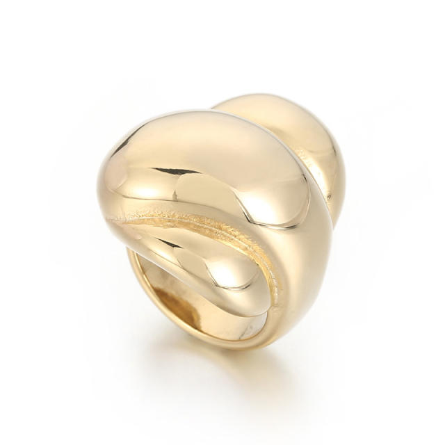 18KG Chunky geometric design stainless steel finger rings
