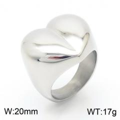 18KG chunky heart stainless steel rings