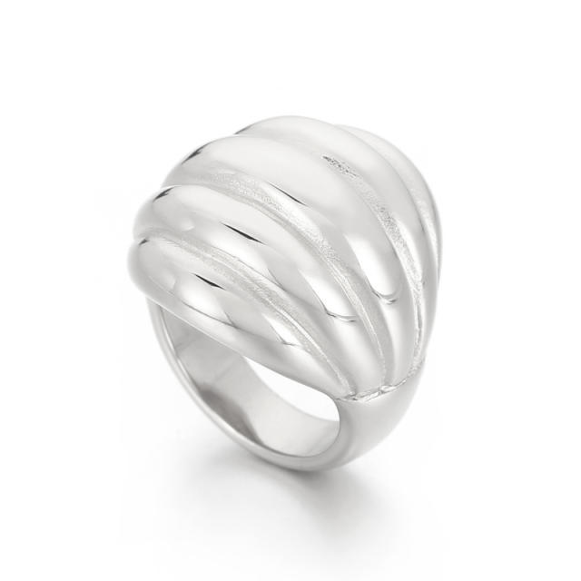 18KG Chunky geometric design stainless steel finger rings