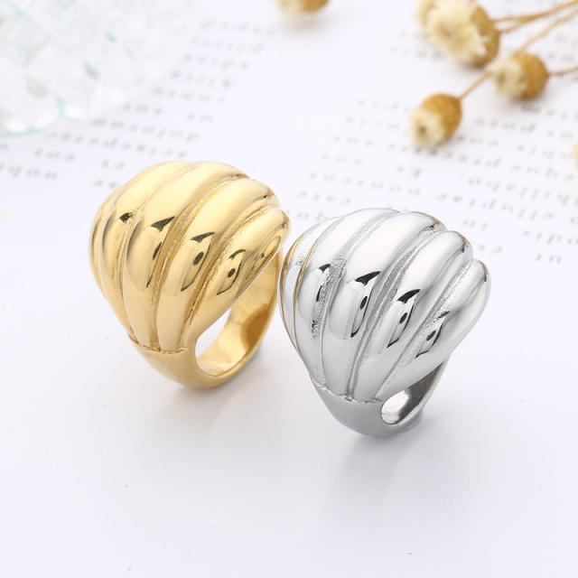 18KG Chunky geometric design stainless steel finger rings