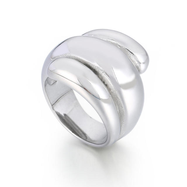 18KG Chunky geometric design stainless steel finger rings