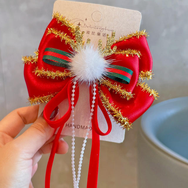 Christmas gift sweet bow hair clips for kids