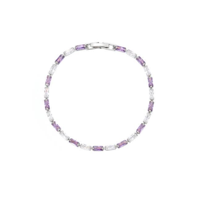 Delicate diamond butterfly tennis chain stainless steel bracelet
