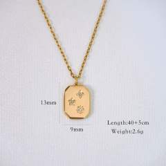 Dainty diamond crosss star pendant stainless steel necklace