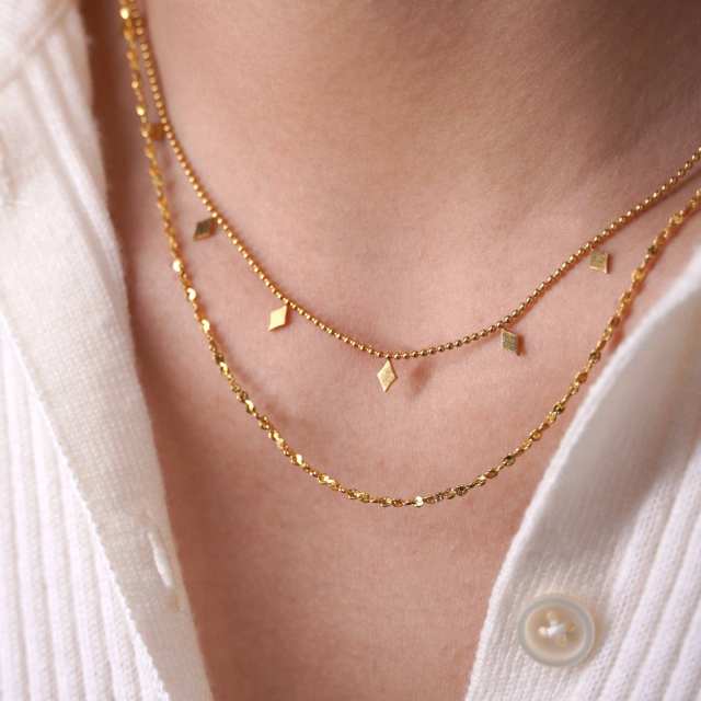 Dainty diamond crosss star pendant stainless steel necklace