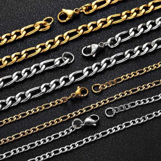 Stainless steel figaro chain necklace for men 3mm/4mm/5mm/6mm