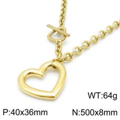 Chunky hollow out heart pendant stainless steel chain necklace bracelet set