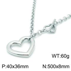 Chunky hollow out heart pendant stainless steel chain necklace bracelet set