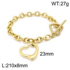 Chunky hollow out heart pendant stainless steel chain necklace bracelet set
