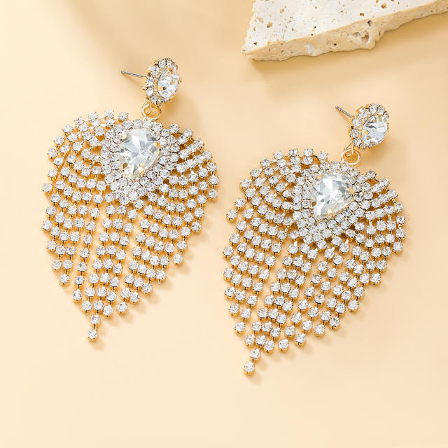 Delicate diamond tassel party proom wedding dangle earrings