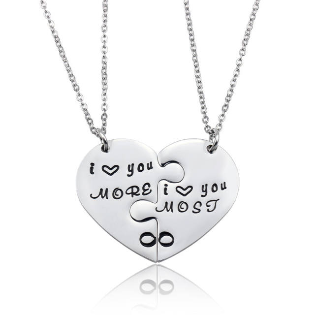 Hot sale mother's day Valentine's Day friendship matching stainless steel necklace gift necklace