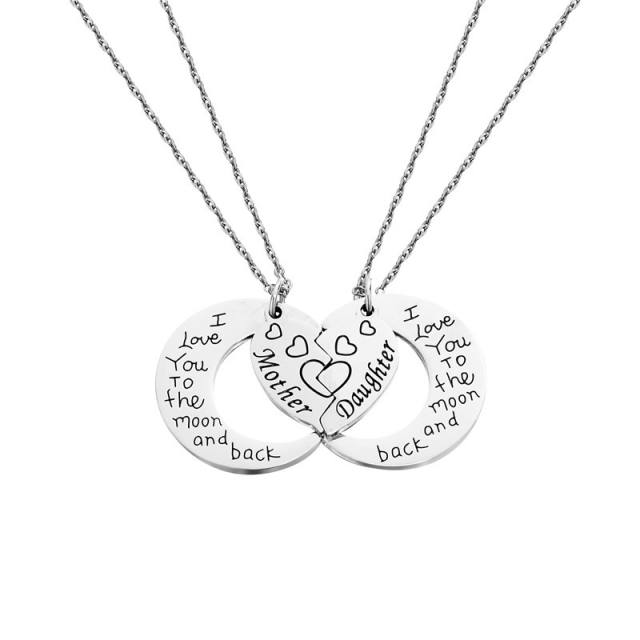 Hot sale mother's day Valentine's Day friendship matching stainless steel necklace gift necklace