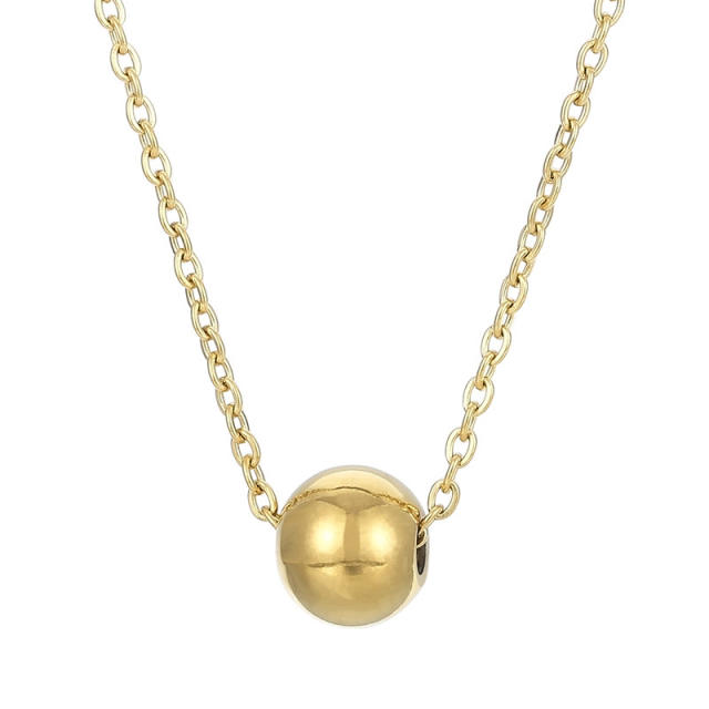 Chic diamond ball gold silver ball pendant stainless steel necklace