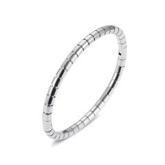 Basic bamboo bead stainless steel bangle band