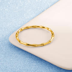 Basic bamboo bead stainless steel bangle band