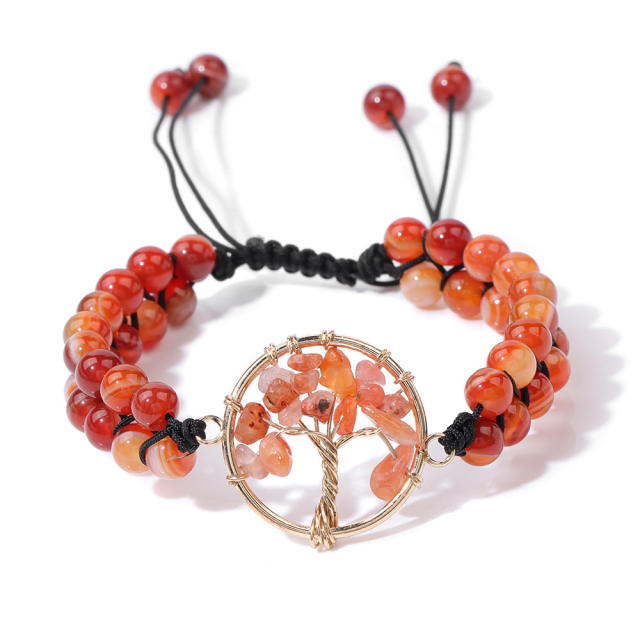 6mm crystal stone bead life tree string bracelet