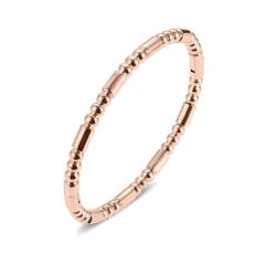 Basic bamboo bead stainless steel bangle band