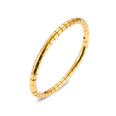 Basic bamboo bead stainless steel bangle band