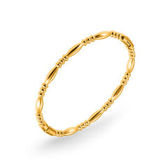 Basic bamboo bead stainless steel bangle band