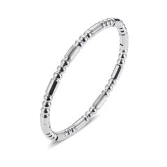 Basic bamboo bead stainless steel bangle band