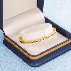 Basic bamboo bead stainless steel bangle band