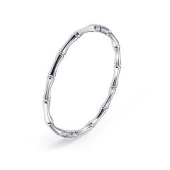 Basic bamboo bead stainless steel bangle band