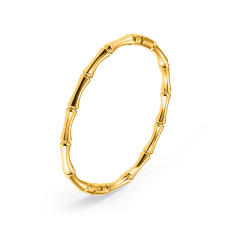 Basic bamboo bead stainless steel bangle band