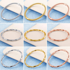 Basic bamboo bead stainless steel bangle band