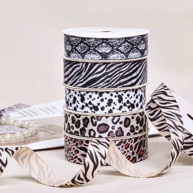 DIY leopard zebra snake pattern ribbon