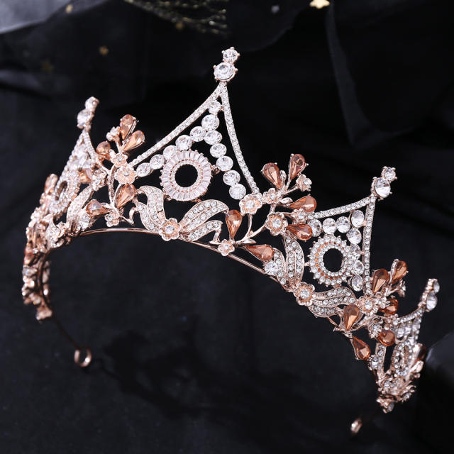 Baroque princess metal rhinestone diamond hair crown