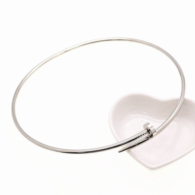 Classic stainless steel nail choker necklace