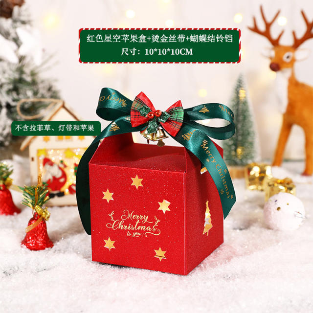 Hollow out star foldable ribbon bell small gift box