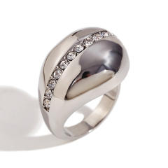 18KG chunky diamond water drop stainless steel finger rings
