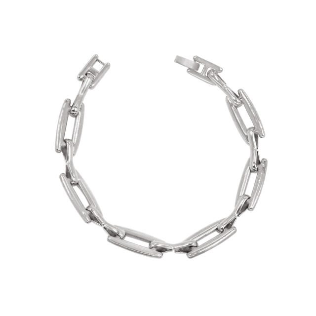 Concise easy match stainless steel chain necklace bracelet