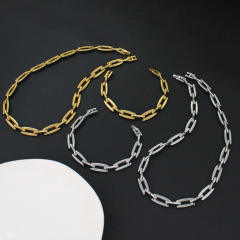 Concise easy match stainless steel chain necklace bracelet