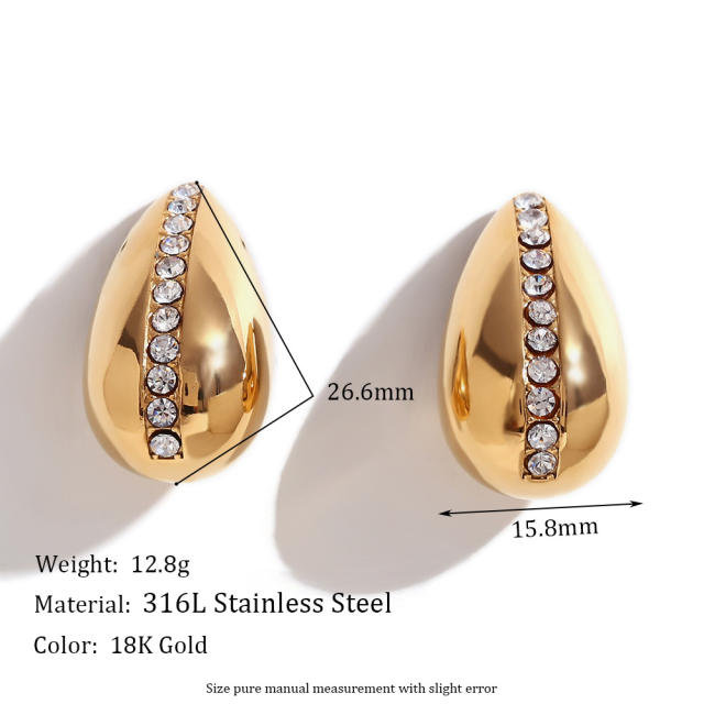 18KG stainless steel evil eye geometric shape chunky earrings collection