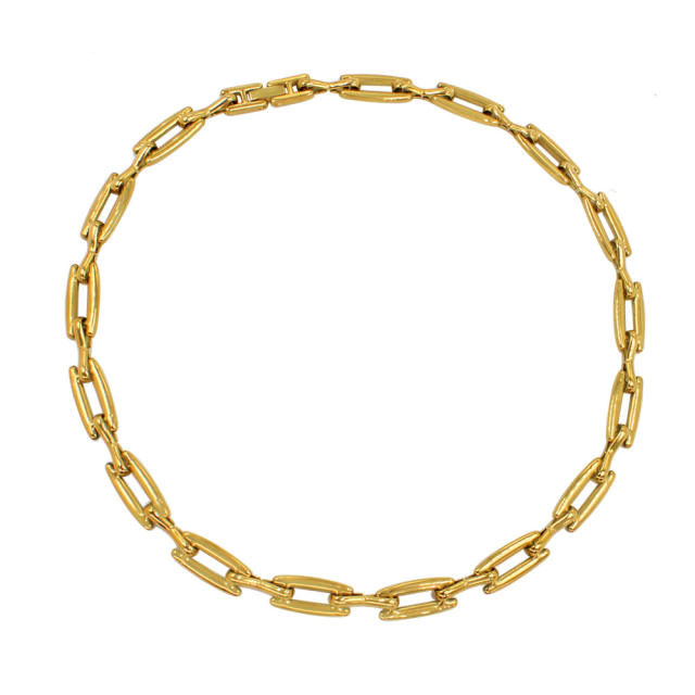 Concise easy match stainless steel chain necklace bracelet