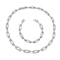 Concise easy match stainless steel chain necklace bracelet