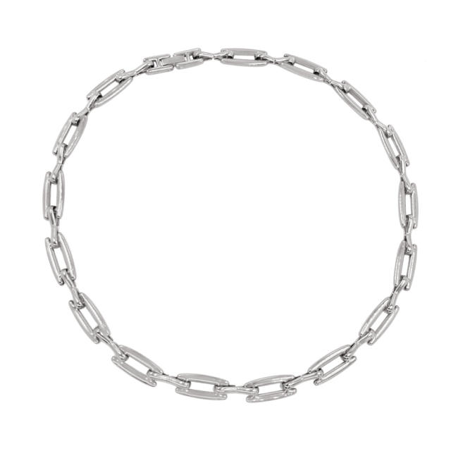 Concise easy match stainless steel chain necklace bracelet