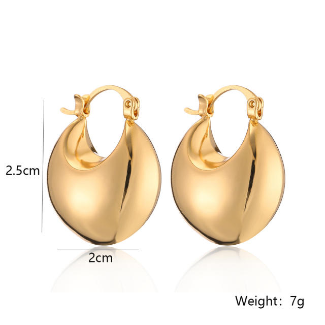 Chunky bolder design gold plated copper hoop earrings