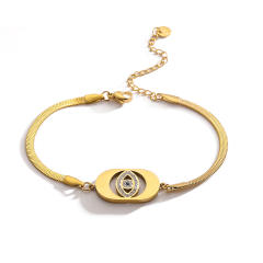 Vintage hot sale evil eye stainless steel snake chain bracelet