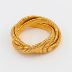12MM Three layer twsited pattern stainless steel bangle bracelet elastic bangle